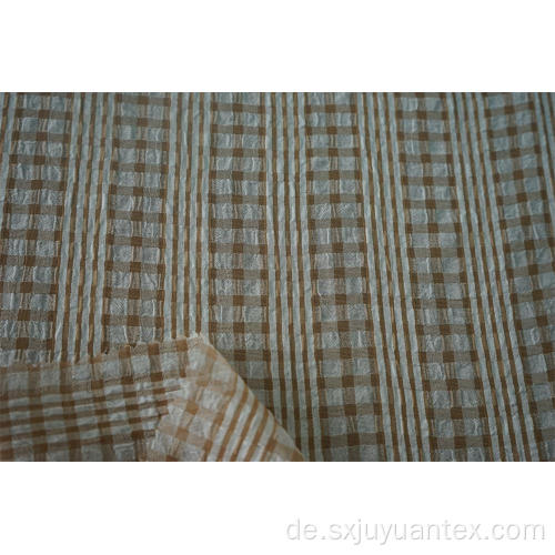 Polyester CDC Multi Color Satin Stripe Check Stoff